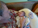 Grandpa also likes to mess with him: Putting his finger in Archer’s ear.